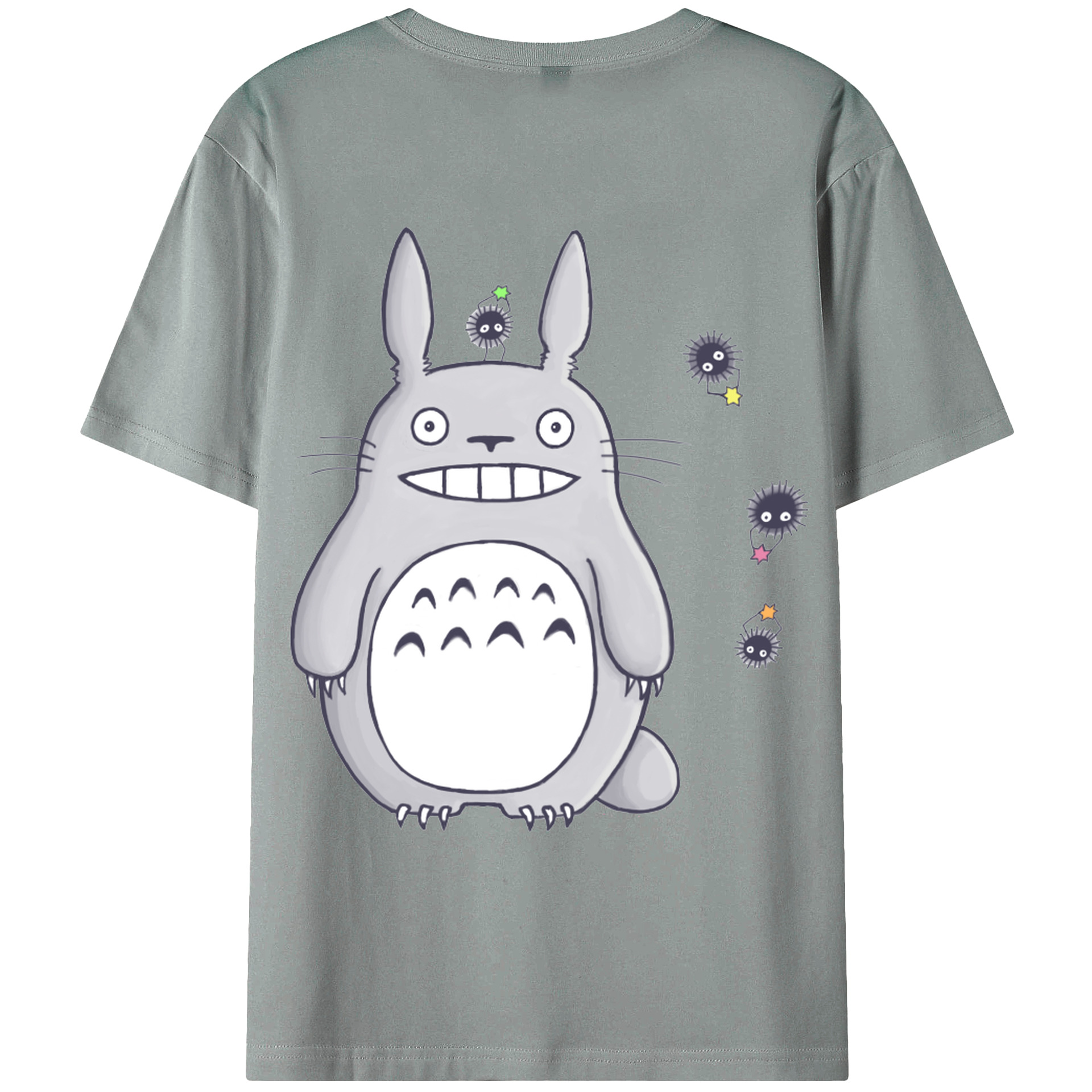 （画像用） となりのトトロ 草壁メイ 草壁サツキ My Neighbor Totoro Satsuki Kusakabe Mei Kusakabe 綿100％ メンズ半袖Tシャツ（バックプリント） 通気性